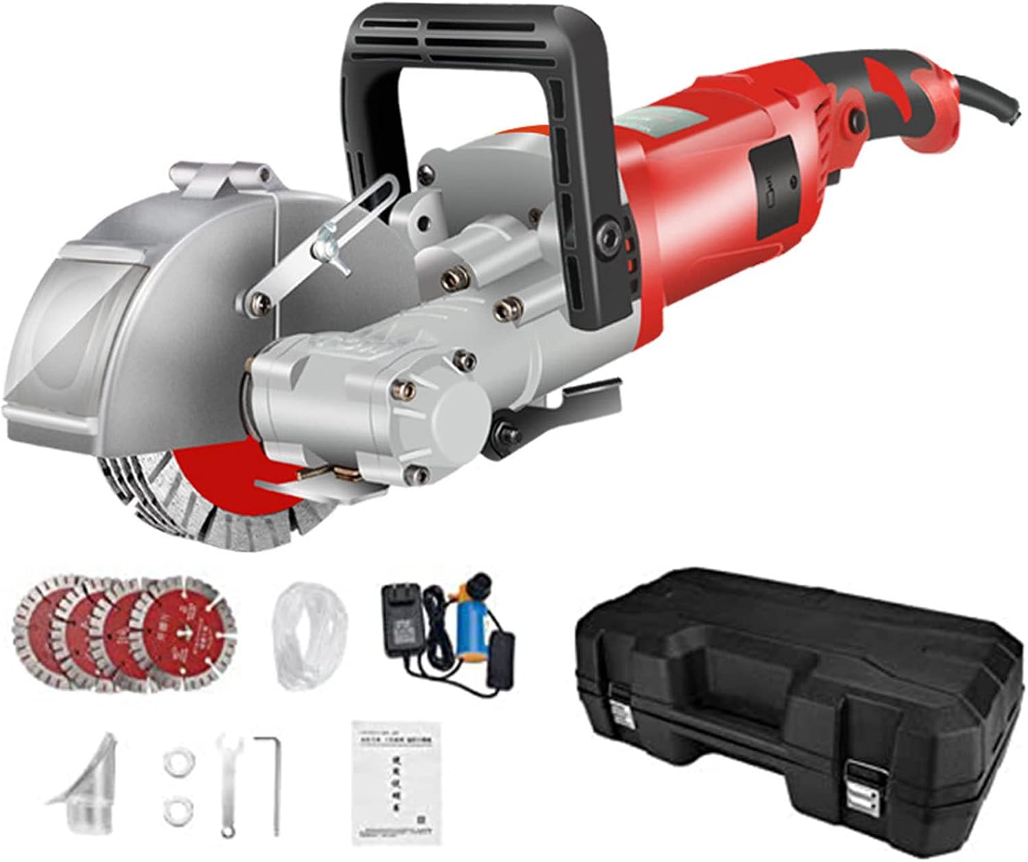 Electric Wall Chaser Grooving Cutters-Powerful Cutting Tool for Grooving and Decoration Tasks in Construction and Hydropower Installations 125Mm,Red-125mm