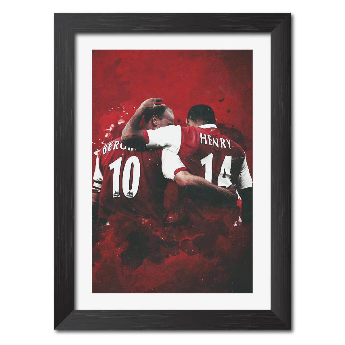 TenorArts Arsenal Legend Thierry Henry & Bergkamp Laminated Poster Framed Painting with Matt Finish Black Frame (12 inches x 9inches)