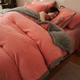 Sabanas 160x200 Juego 4 Piezas-Juego De Cama para NiñO-Funda NóRdica De Franela, Ropa De Cama Gruesa, CáLida Y Suave para La Piel En Invierno, Manta Disponible En Todas Las Estaciones