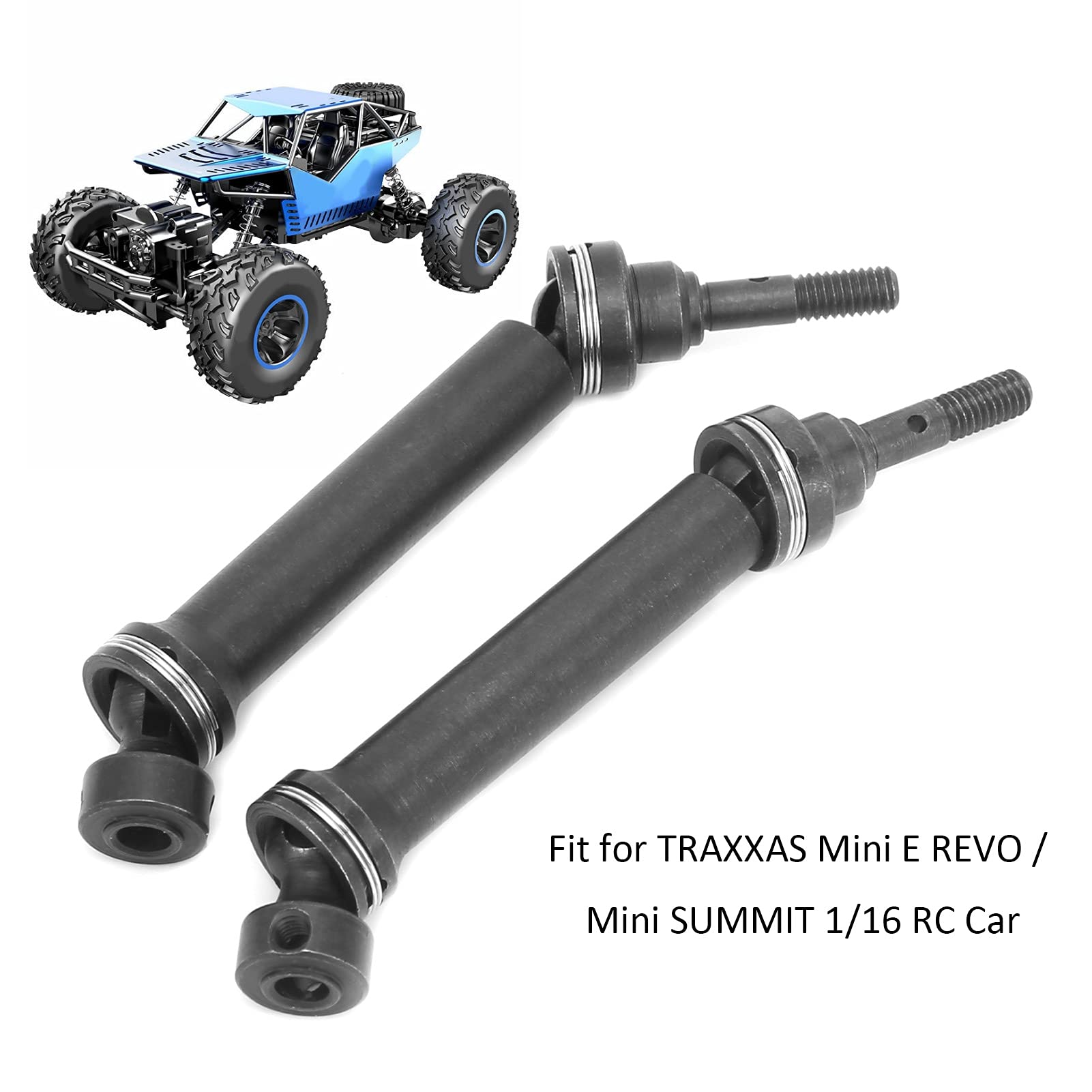 2 Stück vordere und hintere Stahl-Spline-Antriebswelle für Mini E REVO/Mini SUMMIT 1/16 RC Car