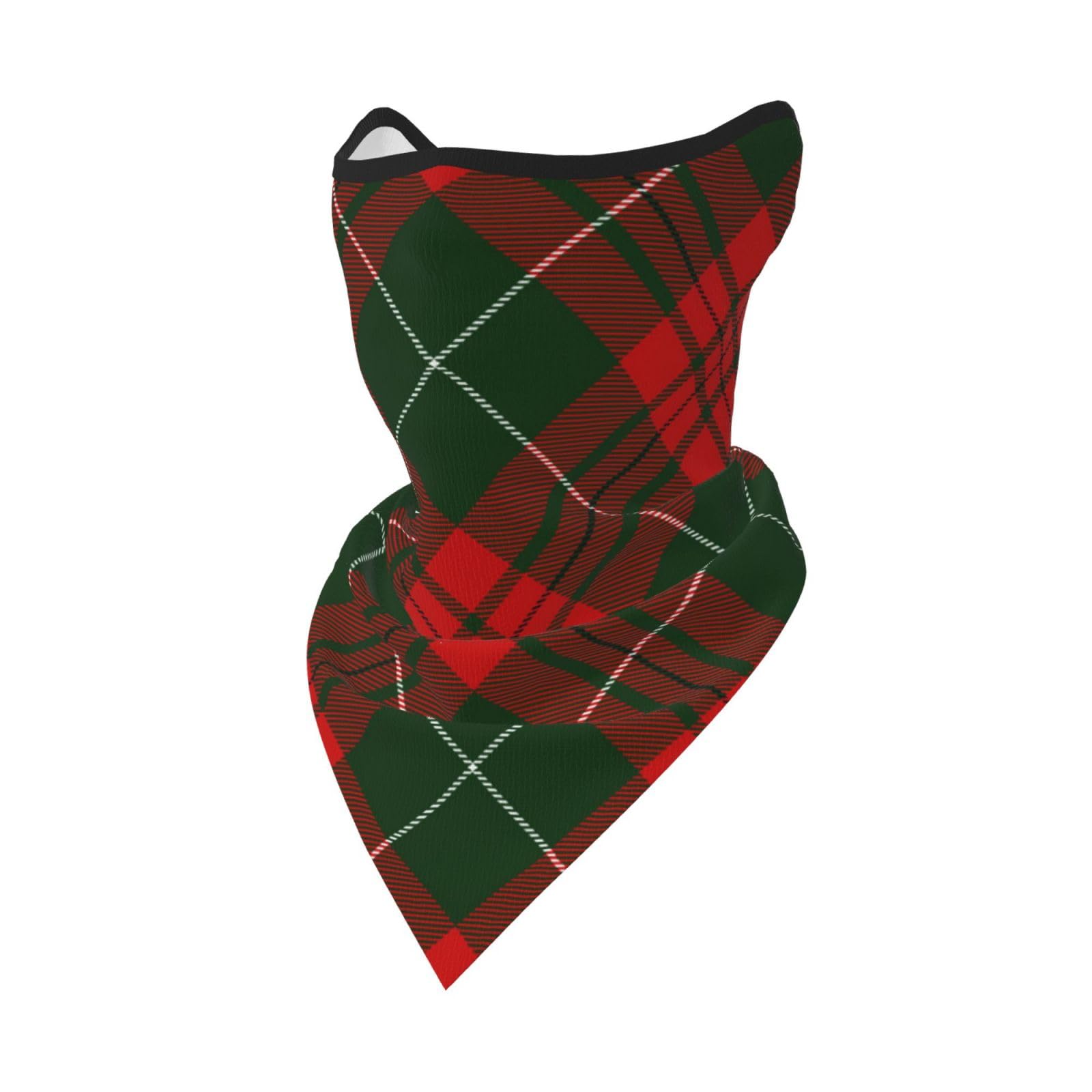 Hnnkloy Christmas Scottish Tartan,Soft Face Cover Neck Gaiter Half Face Mask Scarf Sports Mask