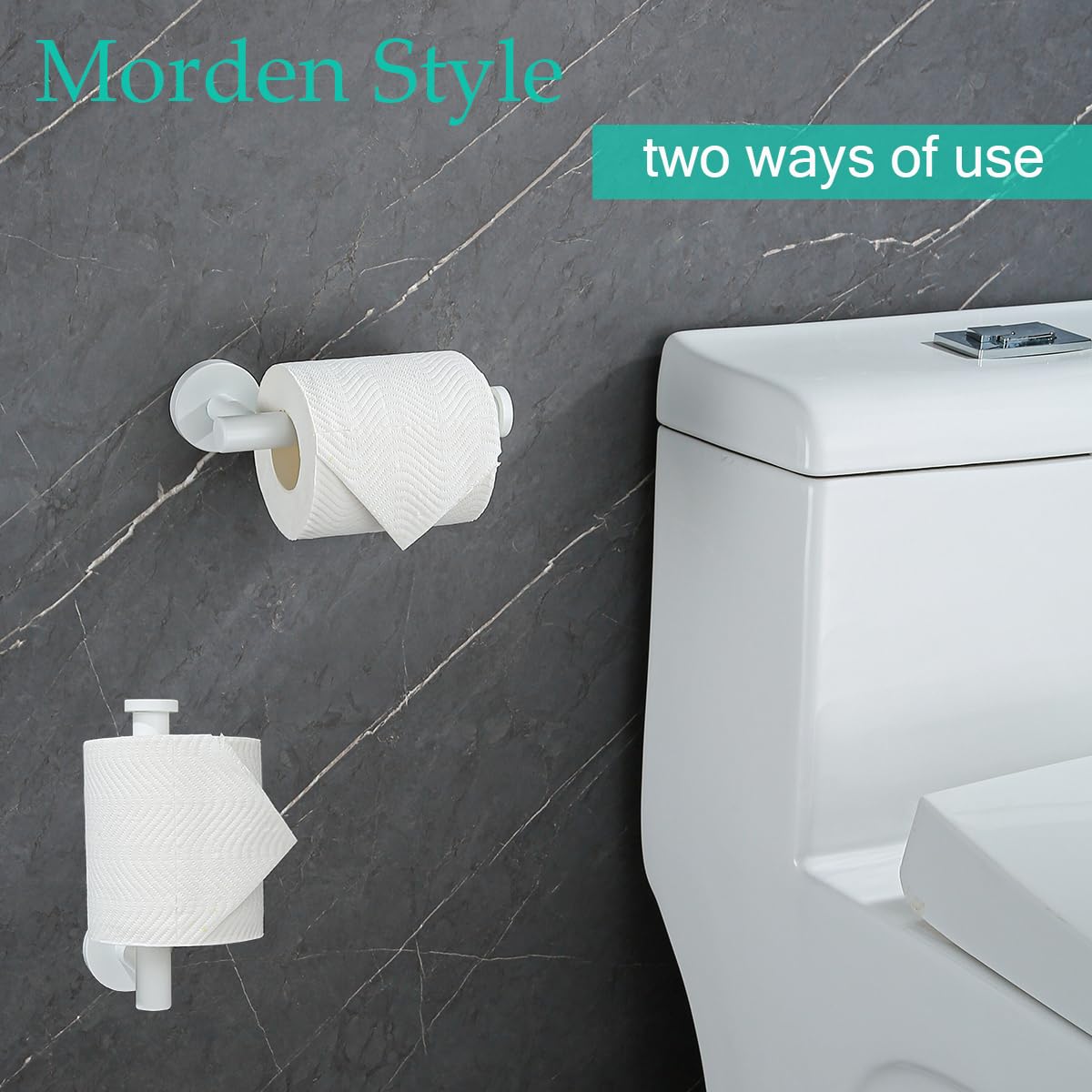 White Toilet Roll Holder Bathroom Toilet Paper Holder Wall-Mounted TP Toilet Tissue Holder — Amazon image 5