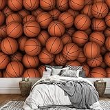 wall26 - Basketball - Removable Wall Mural | Self-Adhesive Large Wallpaper - 100x144 inches