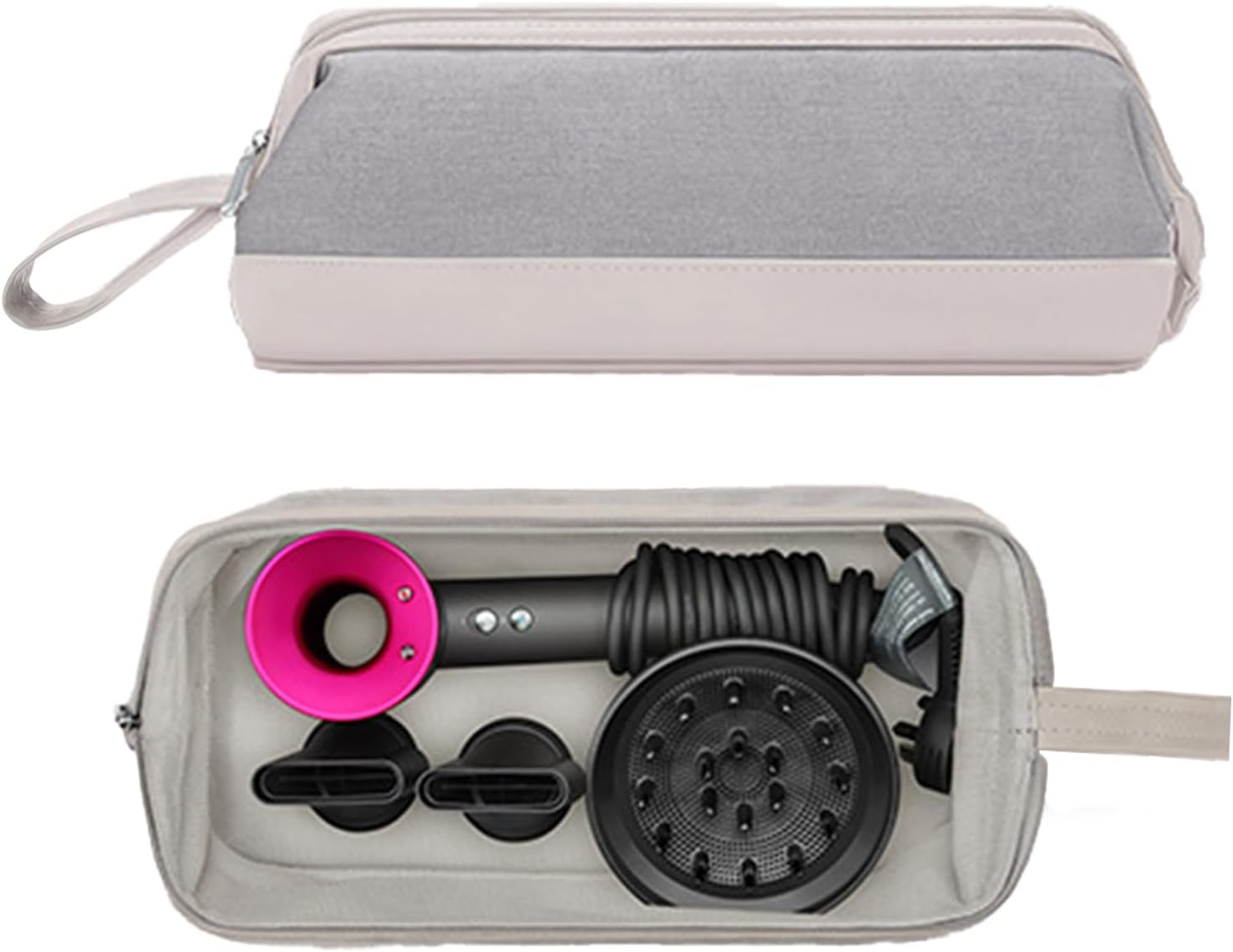 Travel Case Compatible with Curling Wand & Hair Styling Tools, Portable Carrying Case for High Speed Hair Dryer, Shockproof Protection Organizer Bag Travel Storage Bag(Black)