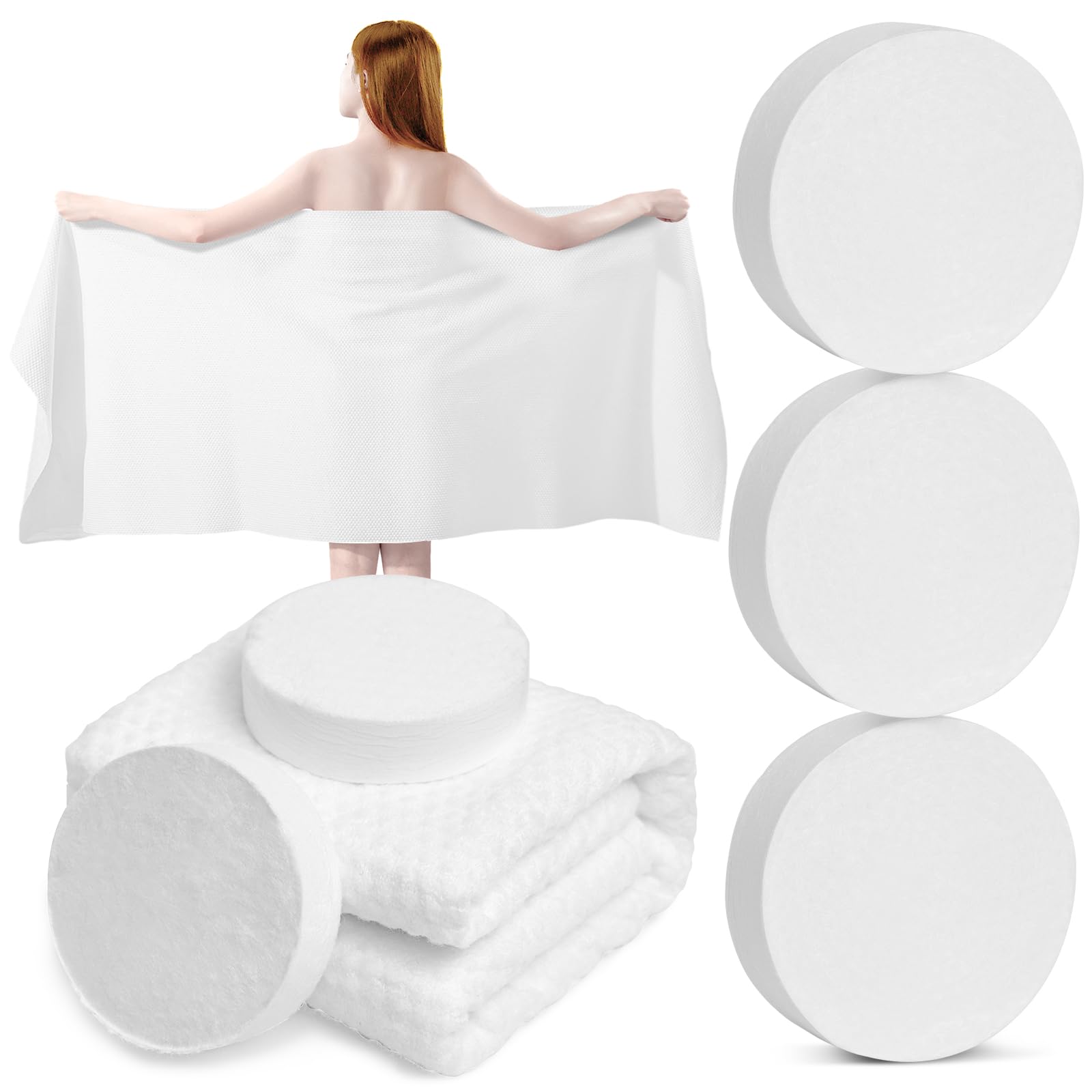 MCPINKY3PCS Compressed Towel Tablets, 55 x 27in Reusable Travel Towels Compressed Bath Towel Portable Magic Towels for Camping Hiking Face Washing Toilet Swim, HMC0523