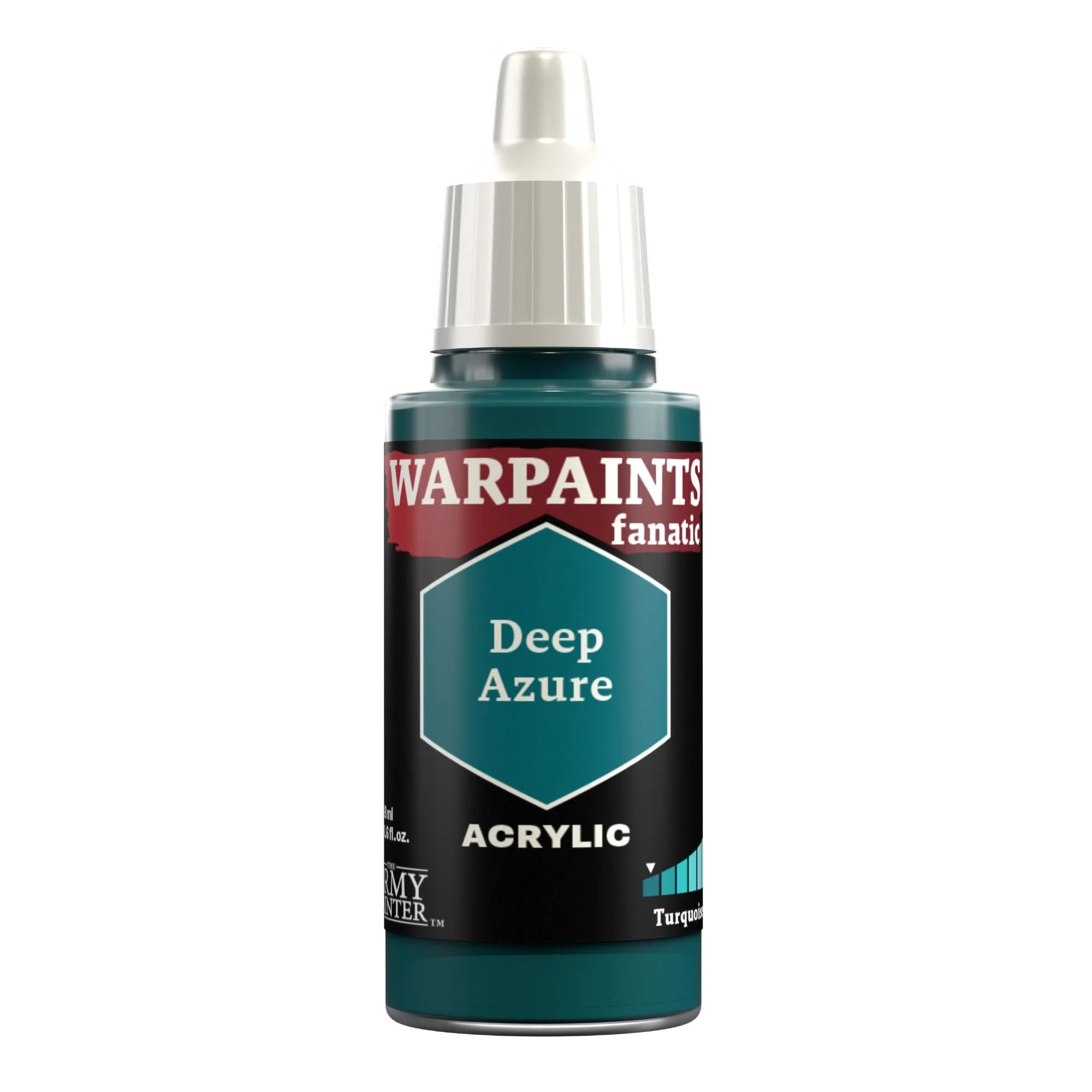 The Army Painter Turquoise Warpaints Fanatic Deep Azure Single Acrylics, Miniature Hobby Painting, Quality Paint For Miniature Wargaming
