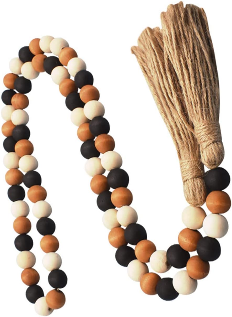 Wooden Bead Garland Decor Decorative Beads Home Decor Fall Garland Beaded Hanging