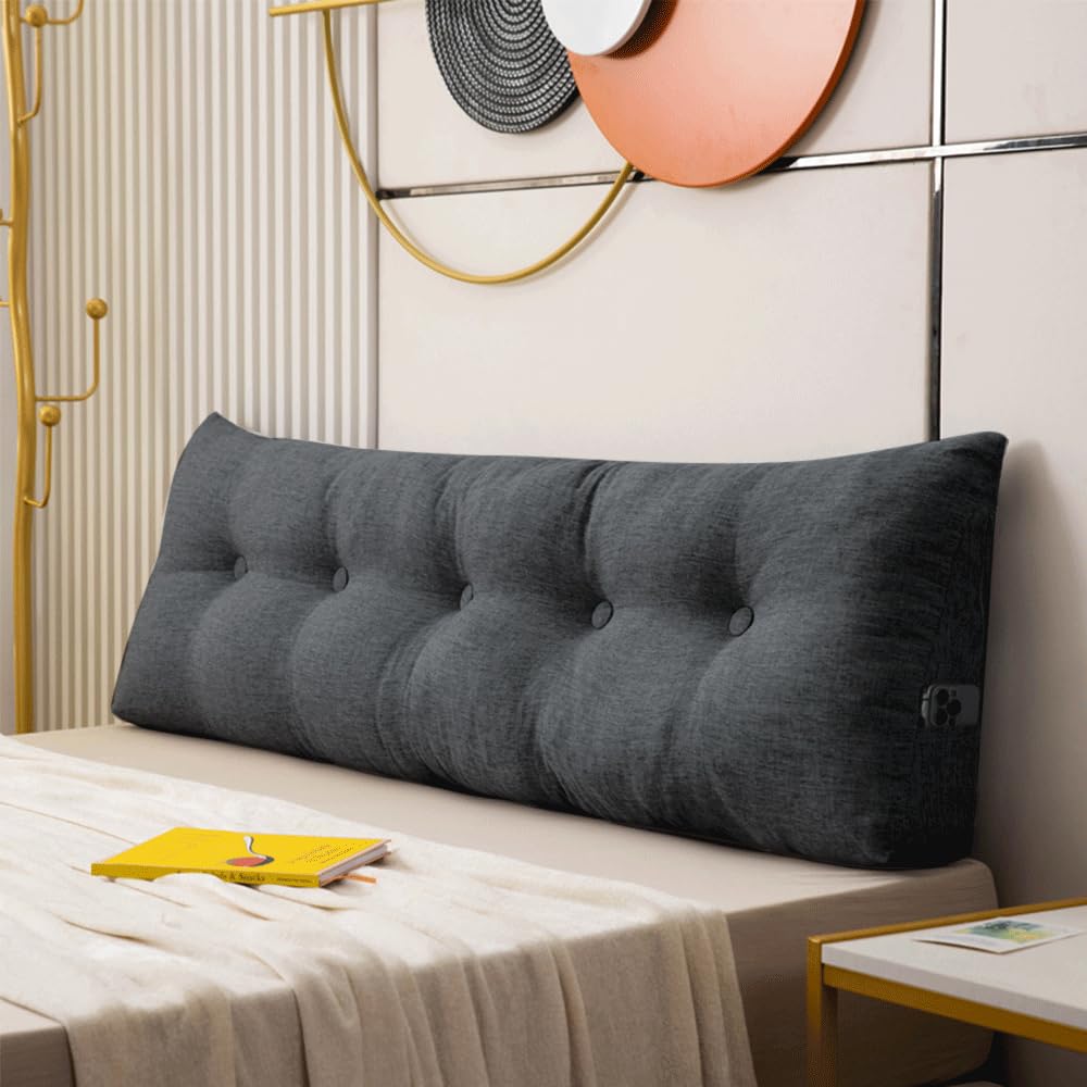 OHMG Rugkussen voor bank, 180 cm, XXL, leeskussen, driehoekig