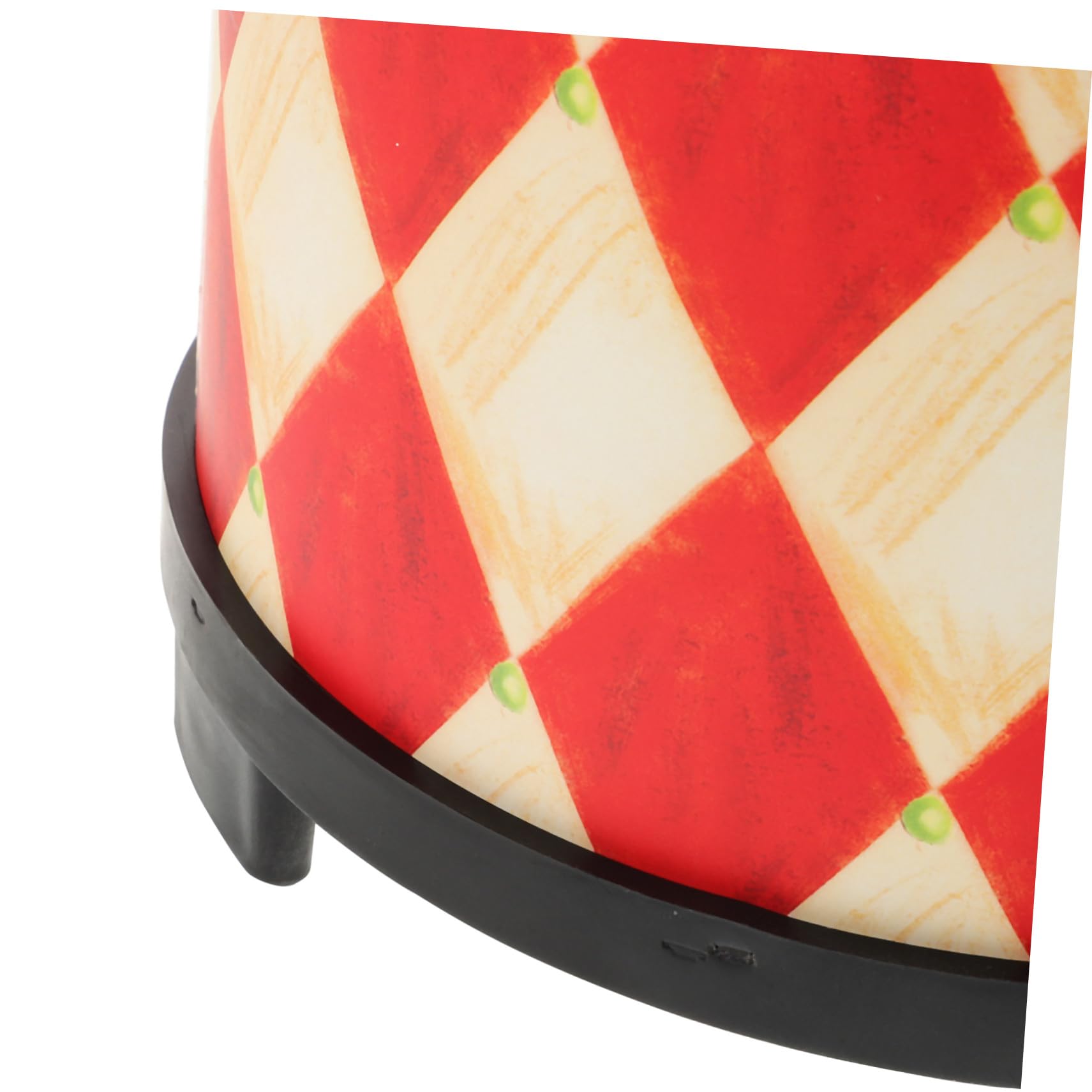 Tamburello a Mano Tamburo Musicale per Bambini Piccoli 20 Cm con Design Rosso a Griglia per Gioco Educativo Individuale e Attività di Gruppo
