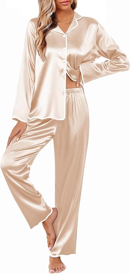 Ekouaer Silk Pajamas Set