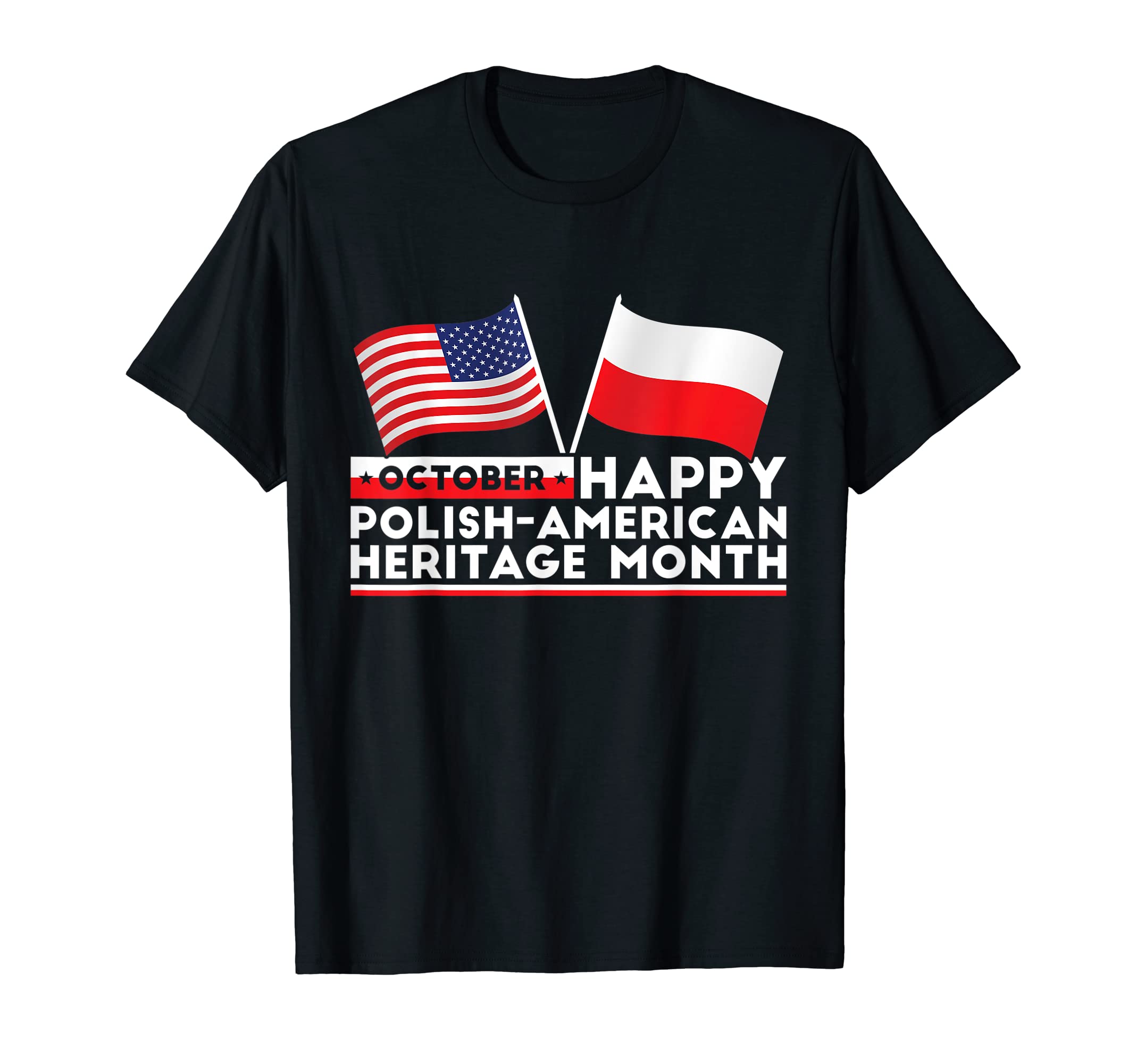 Polish-American Heritage Month Poland USA Flag T-Shirt