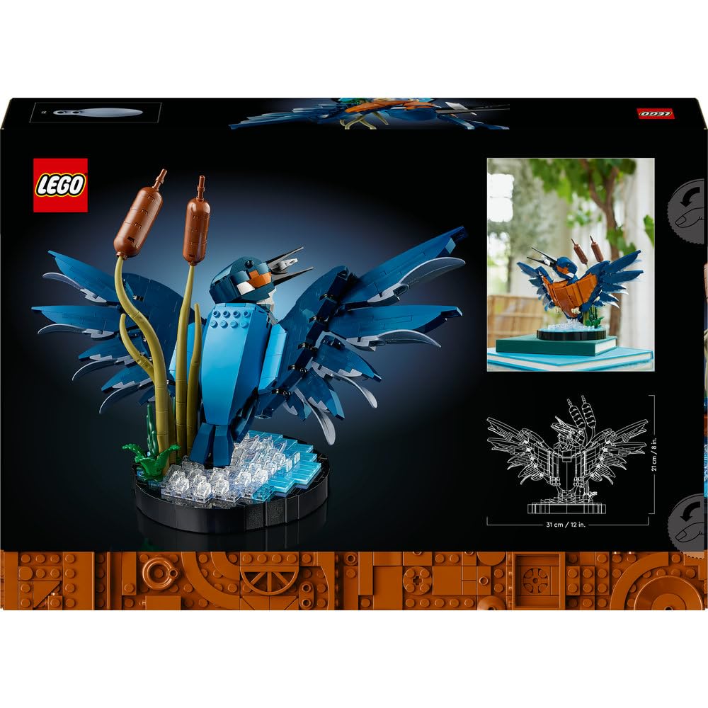 LEGO Icons Zimorodek, Model Ptaka z Klocków do Zbudowania, Kreatywny zestaw dla Dorosłych Miłośników Ornitologii, Dekoracje do Domu i Ozdoba na Biurko, Pomysł na Prezent dla Niej i dla Niego, 10331