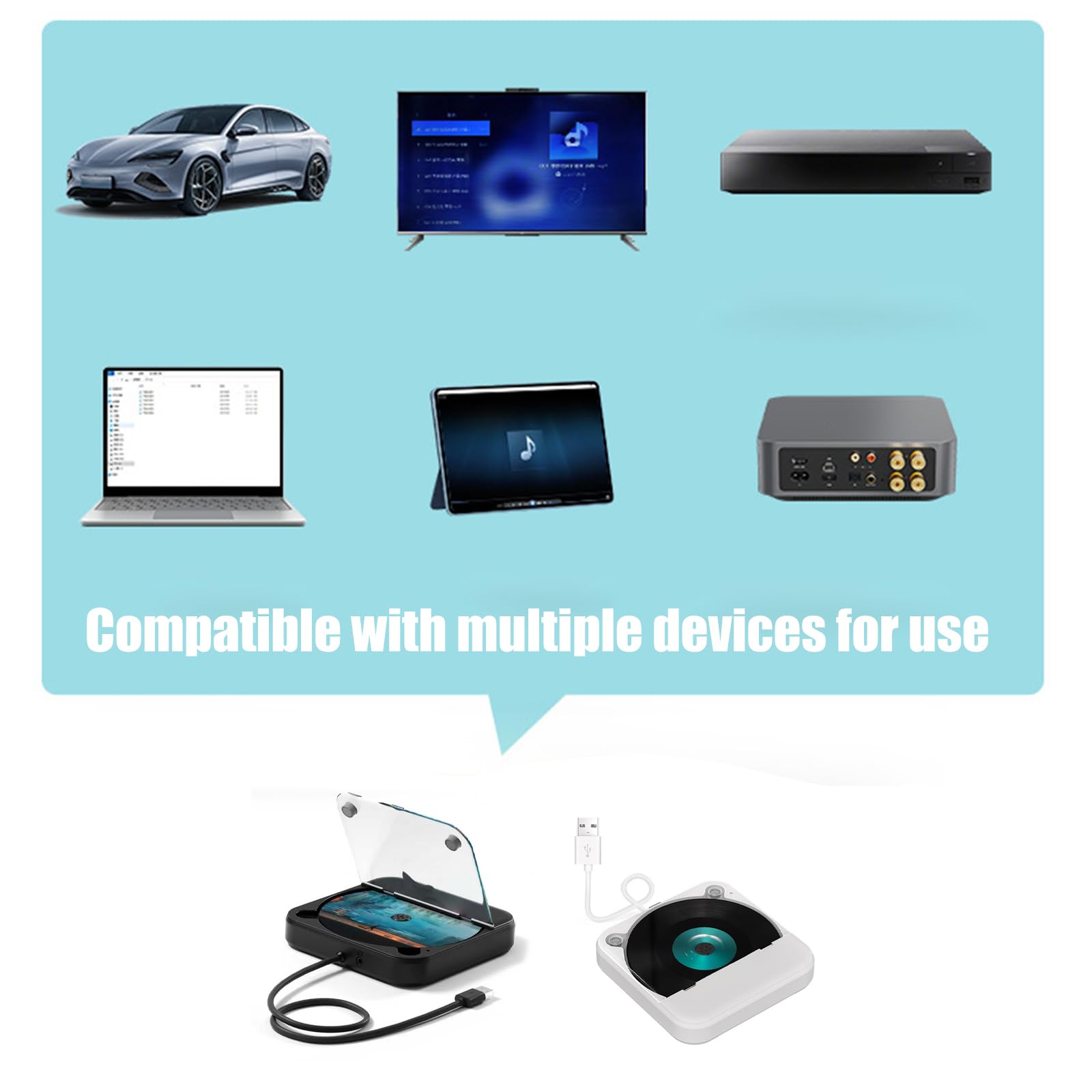 Lettore disco esterno leggero con semplice funzionalità plug and play per viaggi, pendolari quotidiani, lettore disco facile da trasportare per computer portatile