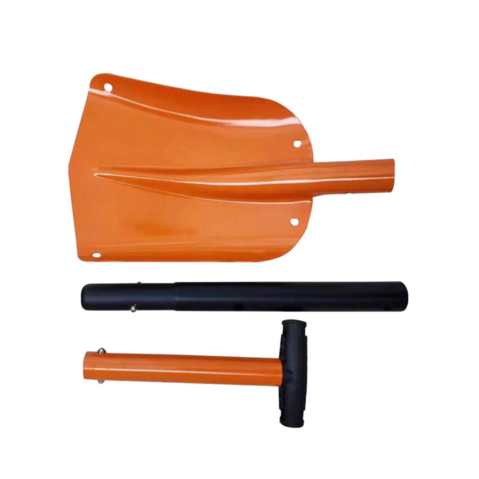 Łopata do śniegu, zdejmowana, przenośna szufla do śniegu, 82 cm, zawieszana, szufla lawinowa, stop aluminium, wysuwana szufla do śniegu dla dorosłych (pomarańczowa, jeden rozmiar)