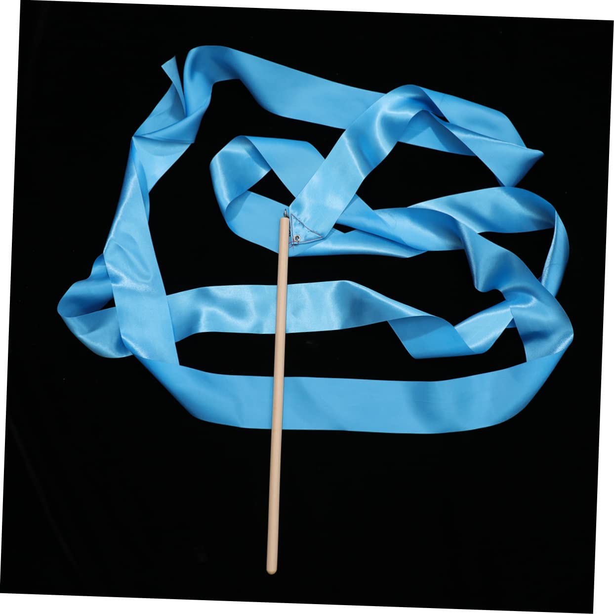 BESPORTBLE Ruban de Gymnastique Artistique Bleu 2 Pièces Poignée en Bois et Soie