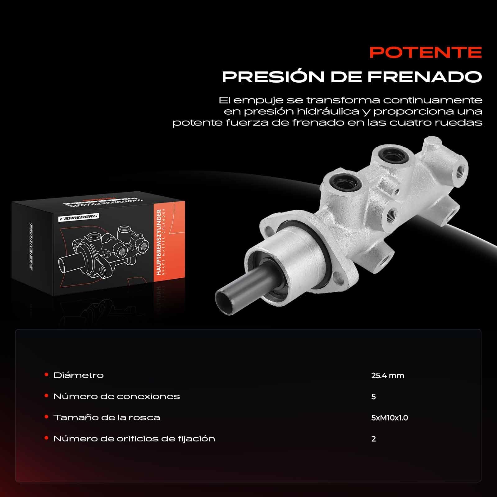 Frankberg Cilindro maestro de freno cilindro de freno | Compatible con: Plataforma plana/chasis Ducato 230, Autobús Ducato 230, Plataforma plana/chasis Boxer 244, Ducato Van 244
