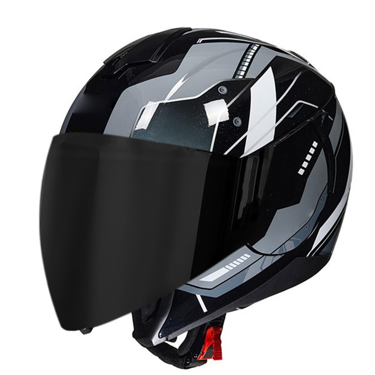 Casque moto jet vintage XL avec double visière pour scooter et chopper
