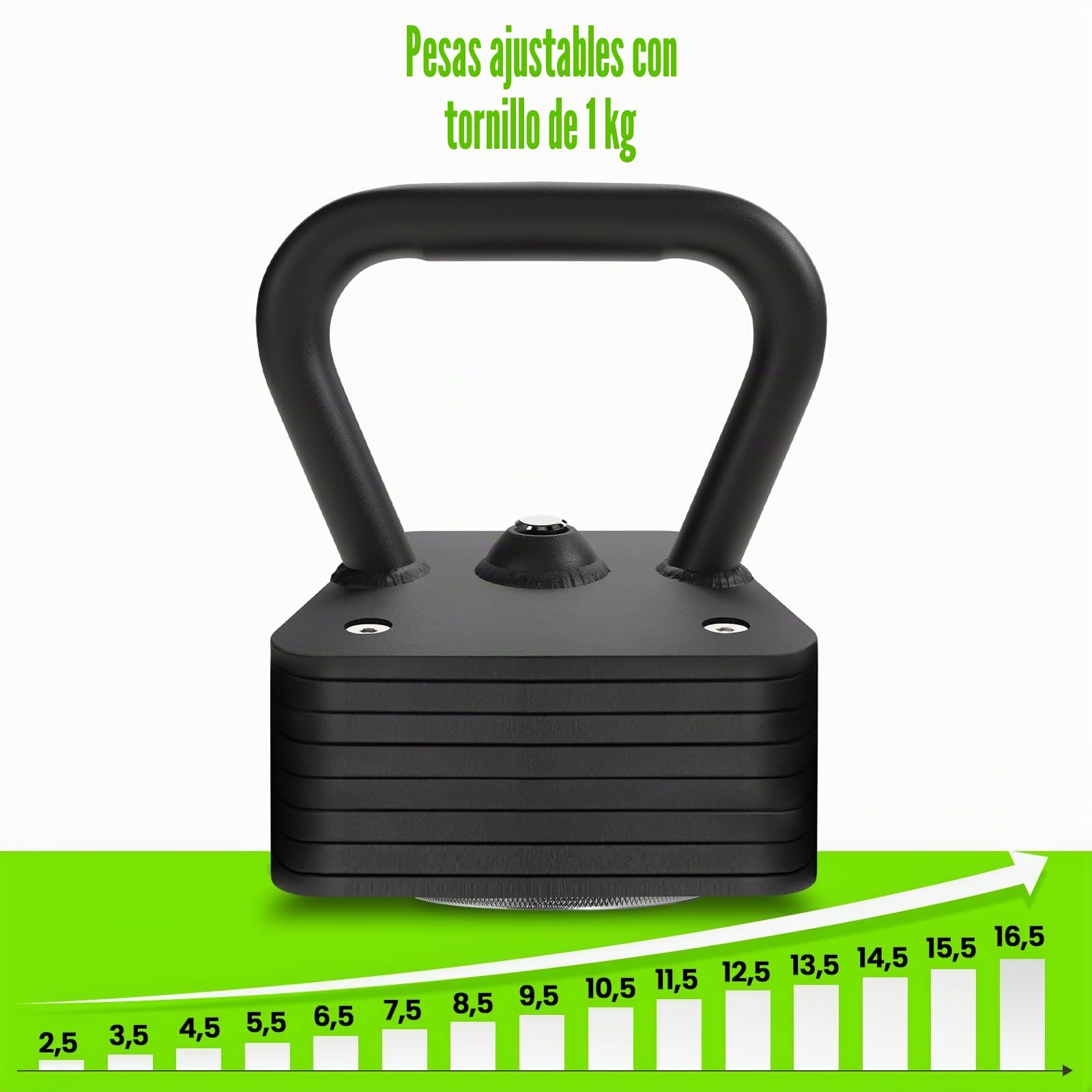 Eisenlink Mango de pesas rusas de acero, 2,5 kg | Compatible con discos de peso cuadrados Eisenlink ajustables para entrenamiento de fuerza, fitness, entrenamiento en casa