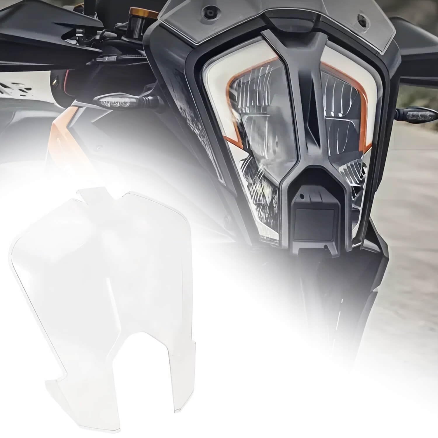 Motorradzubehör Scheinwerferschutzabdeckung für KTM 1290 Super Adventure S/R 2021-2024, Transparent, Stoßfest, Polykarbonat