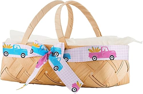 Miniatura 5 de Estivaux 9 cintas de Pascua para manualidades, cinta de grogrén de 38 pulgadas, cinta rosa y verde, flores de primavera, huevos de conejito de