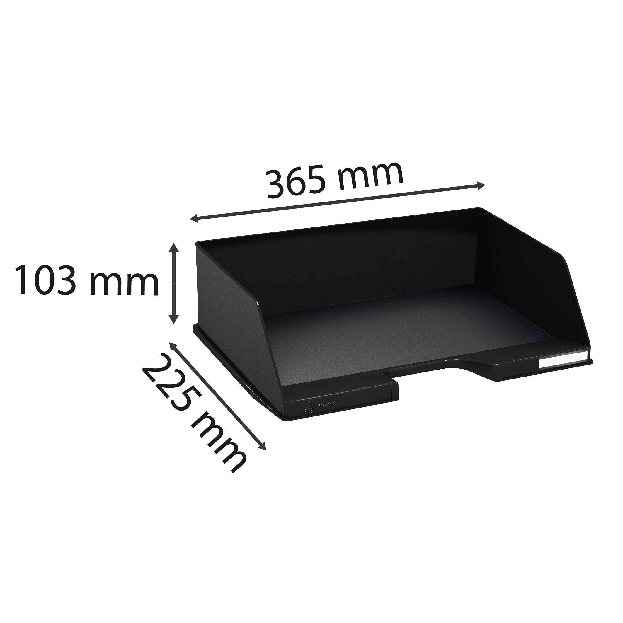 Exacompta 11214D 4er Pack Premium Briefablage Querformat Combo Maxi für DIN A4 quer. Idealer Briefkorb für Ihre Organisation. Robuster und stapelbarer Ablagekorb Blauer Engel schwarz