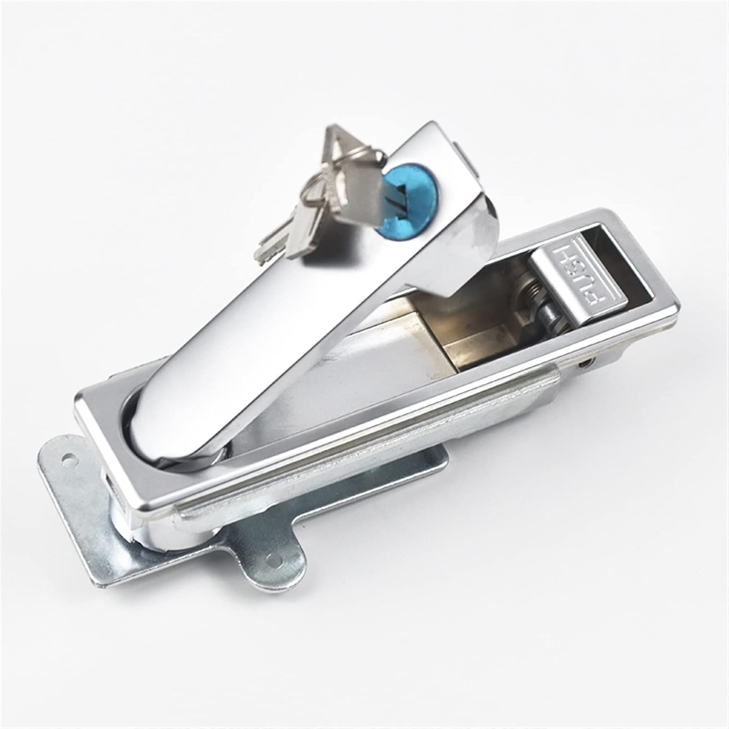 Electric Cabinet Panel Cam Lock Push Type Pop Up Door Lock Matt Silver Hardware 1Pcs (Color : L92mm)