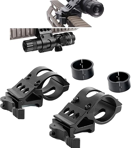 Caza 2 unids linterna montaje 1 pulgada o 1.181 in Offset Rail Mount para linternas - Accesorio de caza con liberación rápida