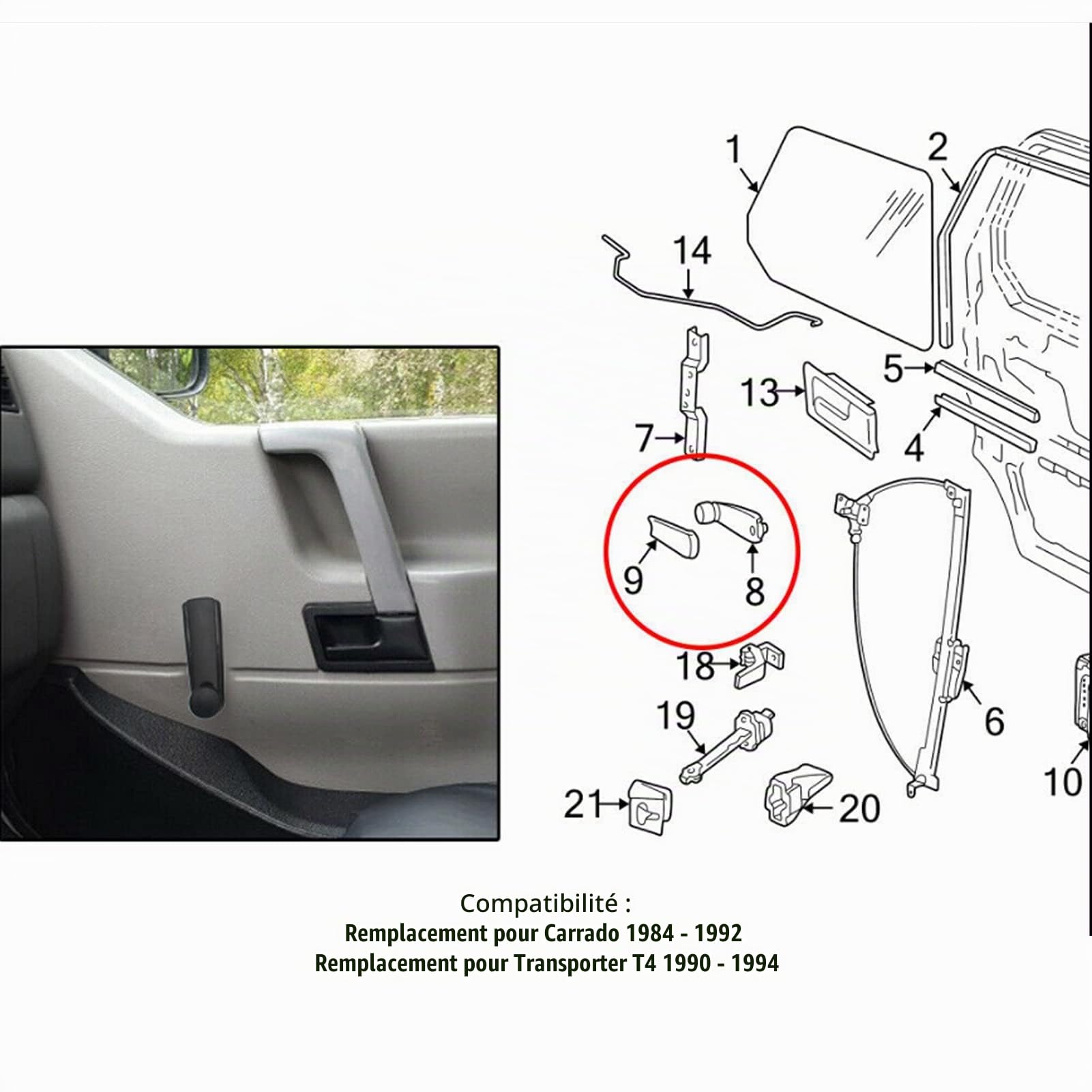 Joint Leche Vitre T4,Tbest Poignées De Lève-Vitre Et Moteurs,Manivelle Vitre T4 1994,Manivelle De Fenêtre,Lève-Vitre Manuel Automobile,2 Pièces De Manivelle De Lève-Vitre De