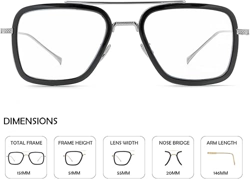 Miniatura 5 de Lentes de bloqueo de luz azul estilo Tony Stark para hombres y mujeres, lentes retro con marco de metal de Iron Man y Spider-Man
