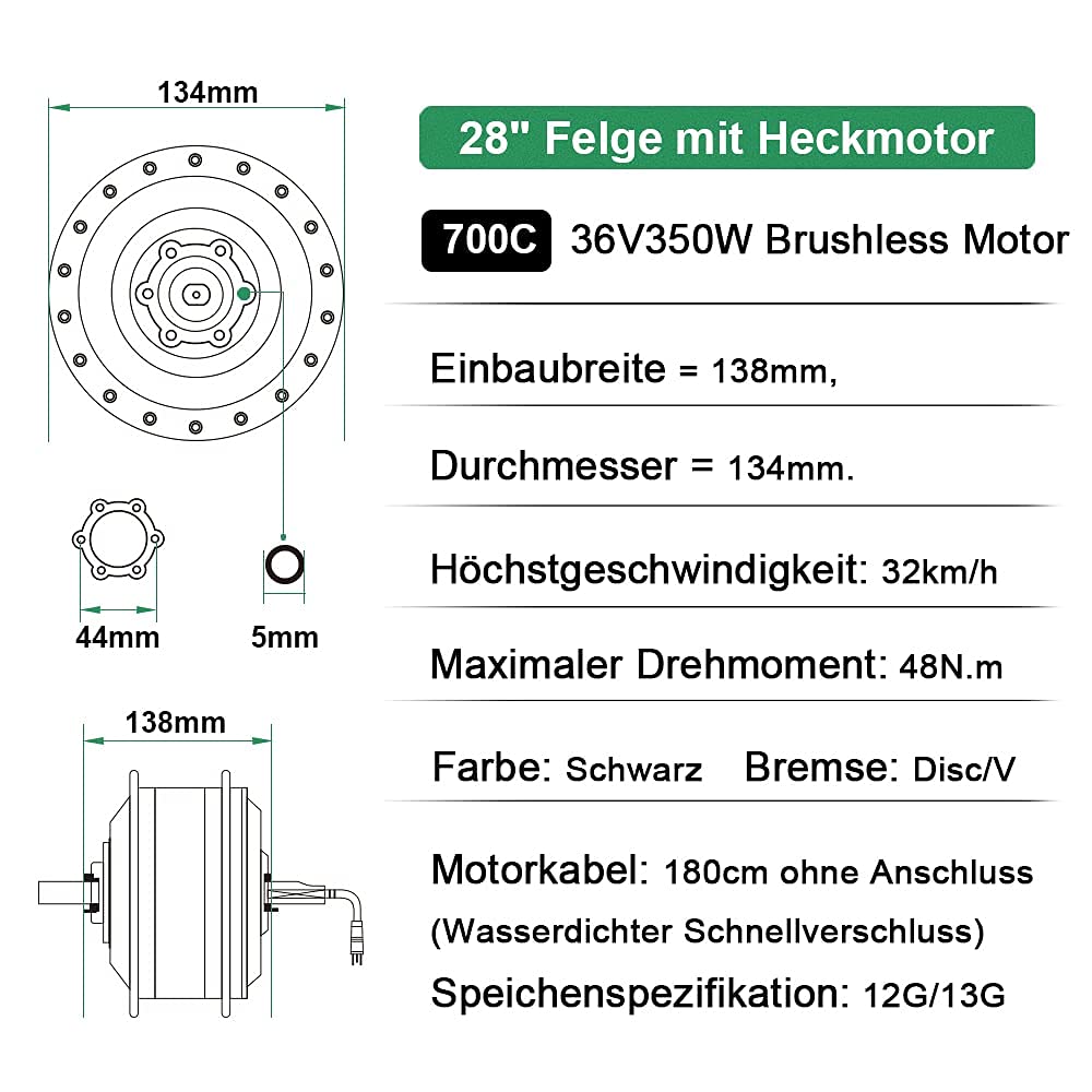 Kit Conversion Vélo Électrique 36V 350W Compatible