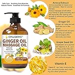 Ginger Oil,Ginger Massage Oil for Lymphatic Drainage,Natural Body Oil for Skin,Arnica Oil,Sore Muslce Massage Oil,Spa Ginger Oil-Warming and Relaxing for Christmas Stocking Stuffers for Men Women - Image 2