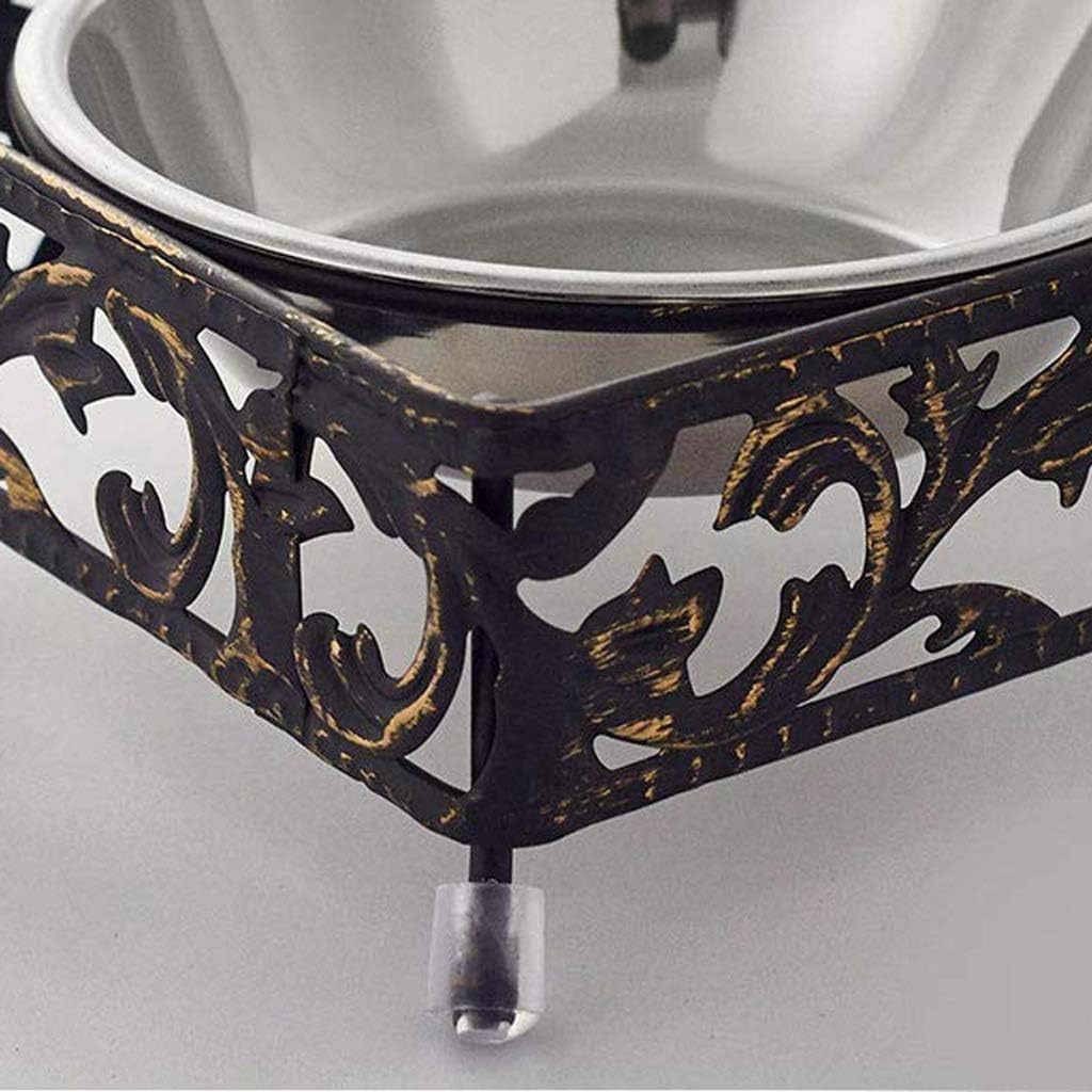 Metal Pet Bowl - Stainless Steel Removable Food Water Feeder with Non-Slip Stand image 4
