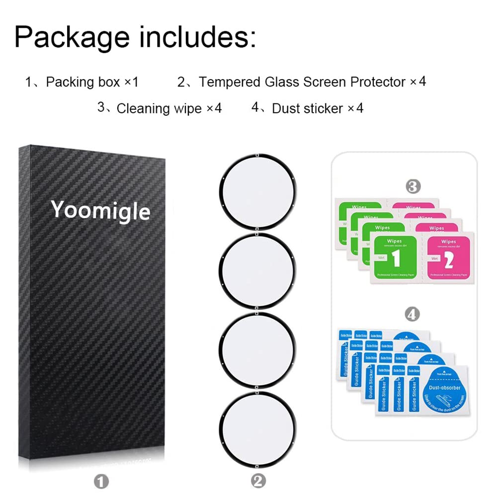 4 Pièce Protection écran Compatible pour Garmin Venu 2S Protecteur D'écran, 3D Couverture Complète Anti-Rayures Haute Résolution pour Venu 2S Montres Protection