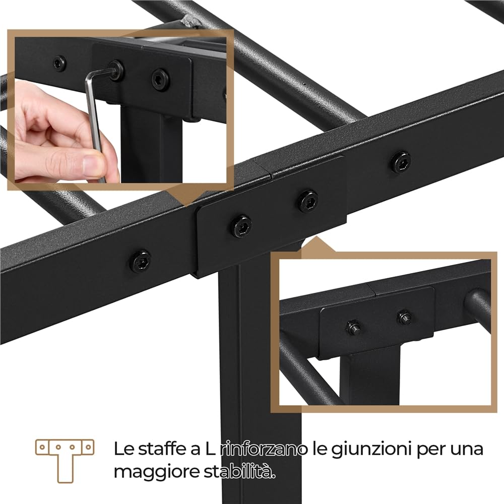 Yaheetech Set di 2 Struttura Letto Singolo in Ferro con Spazio Aggiuntivo Testiera a Forma di Nuvole Camera da Letto Ospiti Soggiorno Nero 90 x 200 cm