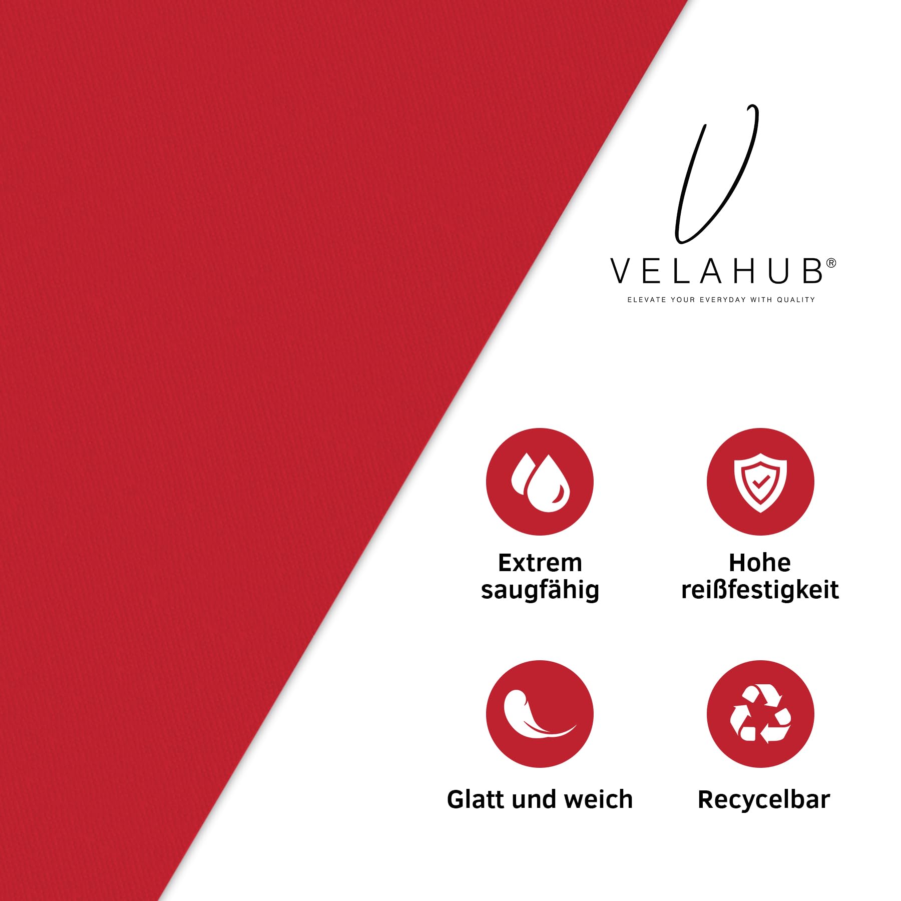 VelaHub Airlaid 50 Cutlery Napkins, Disposable Napkins, 39 x 40 cm, Red, 15.31 x 15.75 inches - Image 3