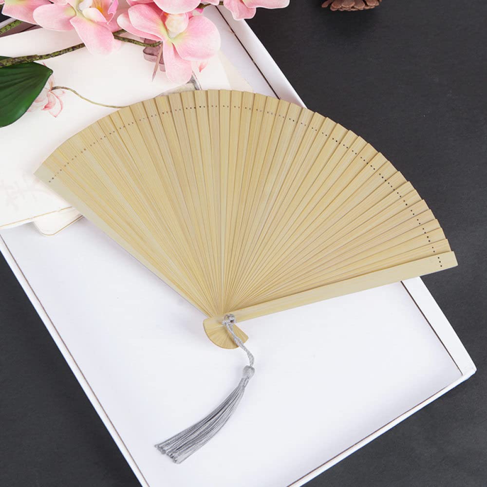 qbodp Cute Folding Hand Fan for Women and Men,Chinese Vintage Bamboo Folding Fan Small 7 Inches Portable Foldable Fan for Wedding,Dance,Party,Performance