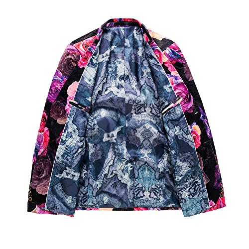 Mens Floral Tuxedo Jacket Casual Dress Party Luxury Business Dinner Blazer For Men Us Size 44 Pink #TOP1