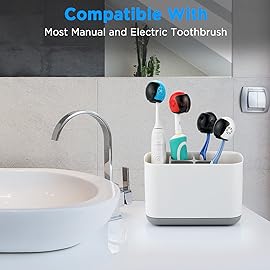 Frekare Helmet Toothbrush Covers Caps, Fits Most Manual and Electric Tooth Brushes, 4 Count (White, Black, Blue, Red)