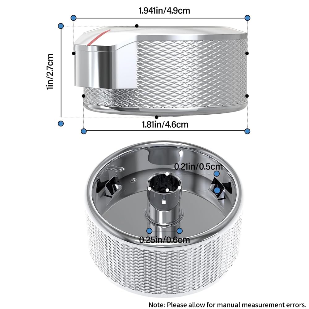 Perilla de control de estufa de horno, W11156487 - Pomo para estufa de cocina, compatible con horno Whirlpool, paquete de 4