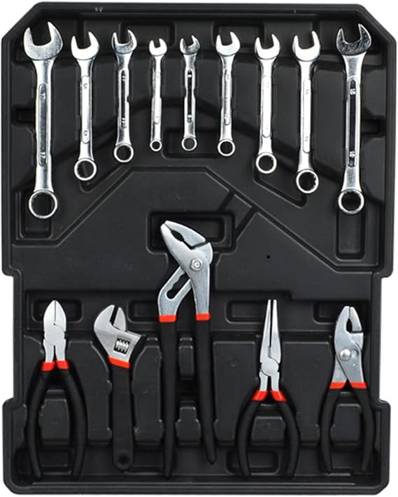 Multifunctional Household Trolley Toolbox 499-piece Combination Hardware Tool Set Carbon Steel Ratchet Open-ended Wrench Repair Kit