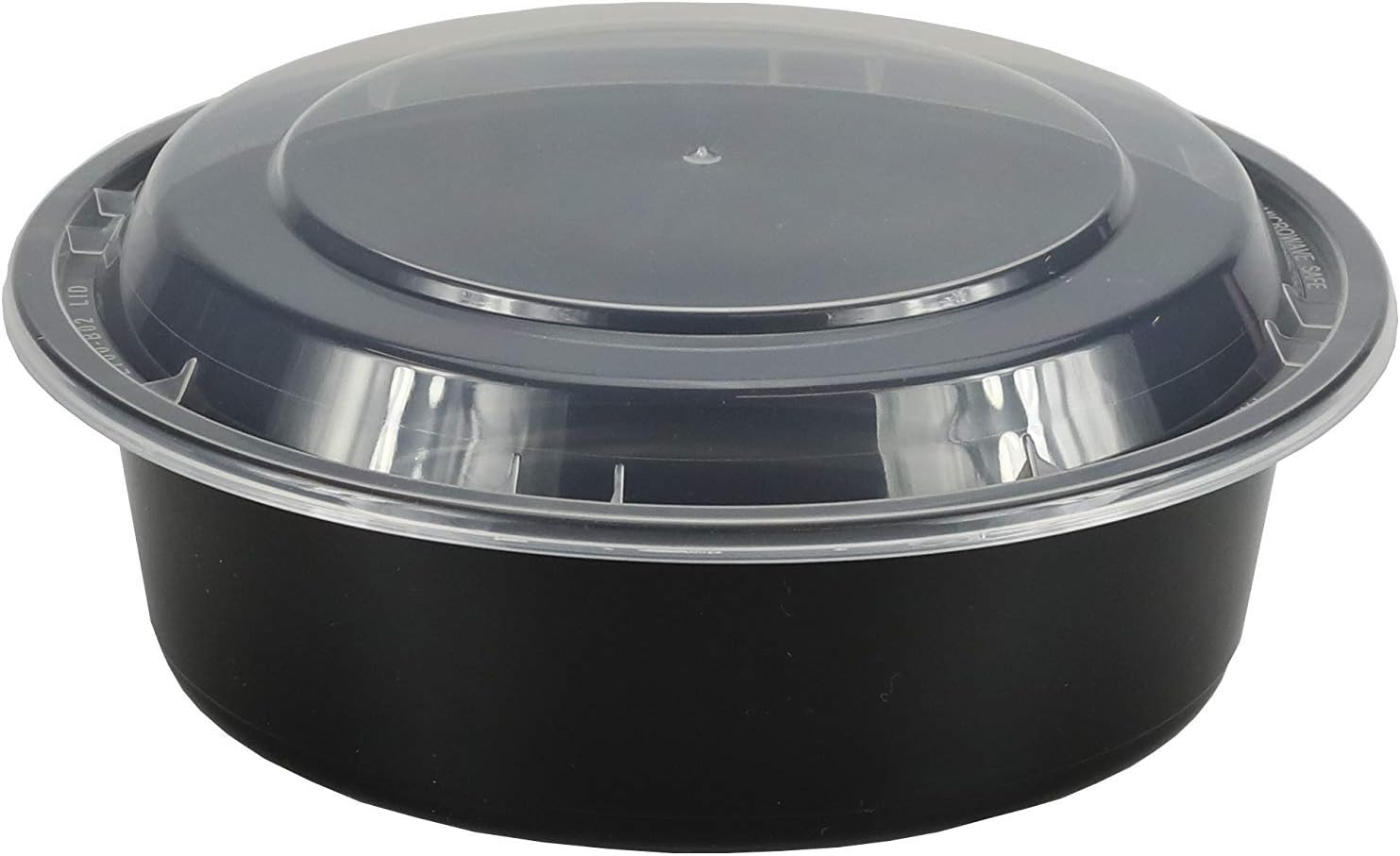 Microwaveable Containers 7" Round Black 32oz 12 count
