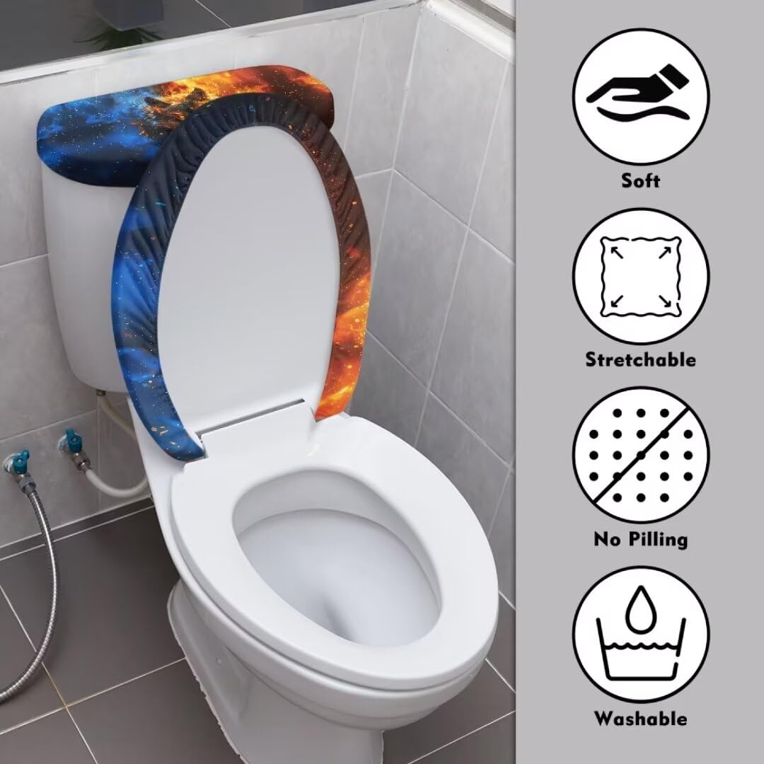 Cubierta Para Tapa Y Tanque De Inodoro | Funda Elástica De Poliéster, Lavable, Color Blanco - Para Inodoros Estándar, Alargados Y Redondos