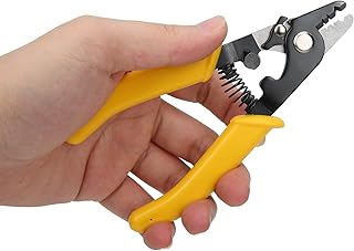 Pince a Denuder Electricien, CFS‑3 pince &agrave; d&eacute;gainer Pince &agrave; D&eacute;nuder pour Fibre Optique 3 Trous, Pince Coupante Outillage Electricien Outil &agrave; d&eacute;nuder pour fils solides et toronn&eacute;s