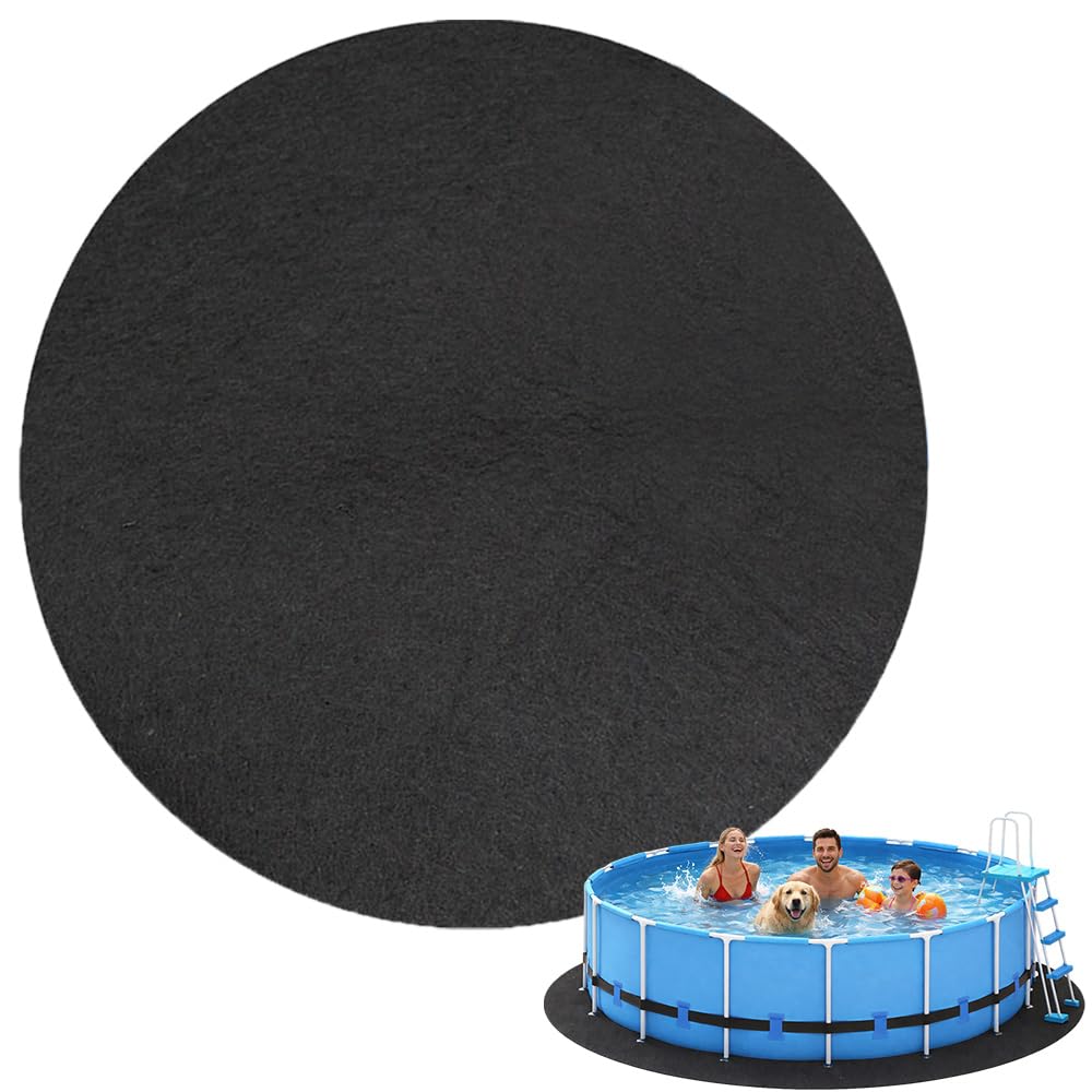 Générique Tapis De Sol pour Piscine,Diamètre 370 cm,Base de Piscine Antidérapante Ronde,Tapis De Sol pour Piscine,Bâche De Protection pour Bassin,Tapis De Piscine Ronds D'extérieur, Réutilisable