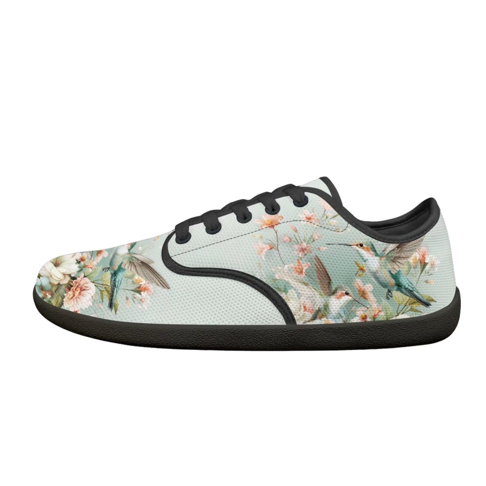 Pointodoor Women's Hummingbird Wide Barefoot Shoes Low Top Minimalist Sneakers Flower Business Slip On Work Flats with Zero Drop Sole Breathable Mesh Sport Shoe Women Daily Shoe