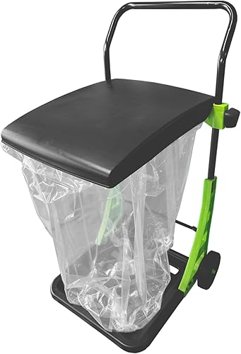 Bosmere W305LVC Carrito de jardín propósito, cubo de basura plegable ajustable para patio, papelera portátil, color verde