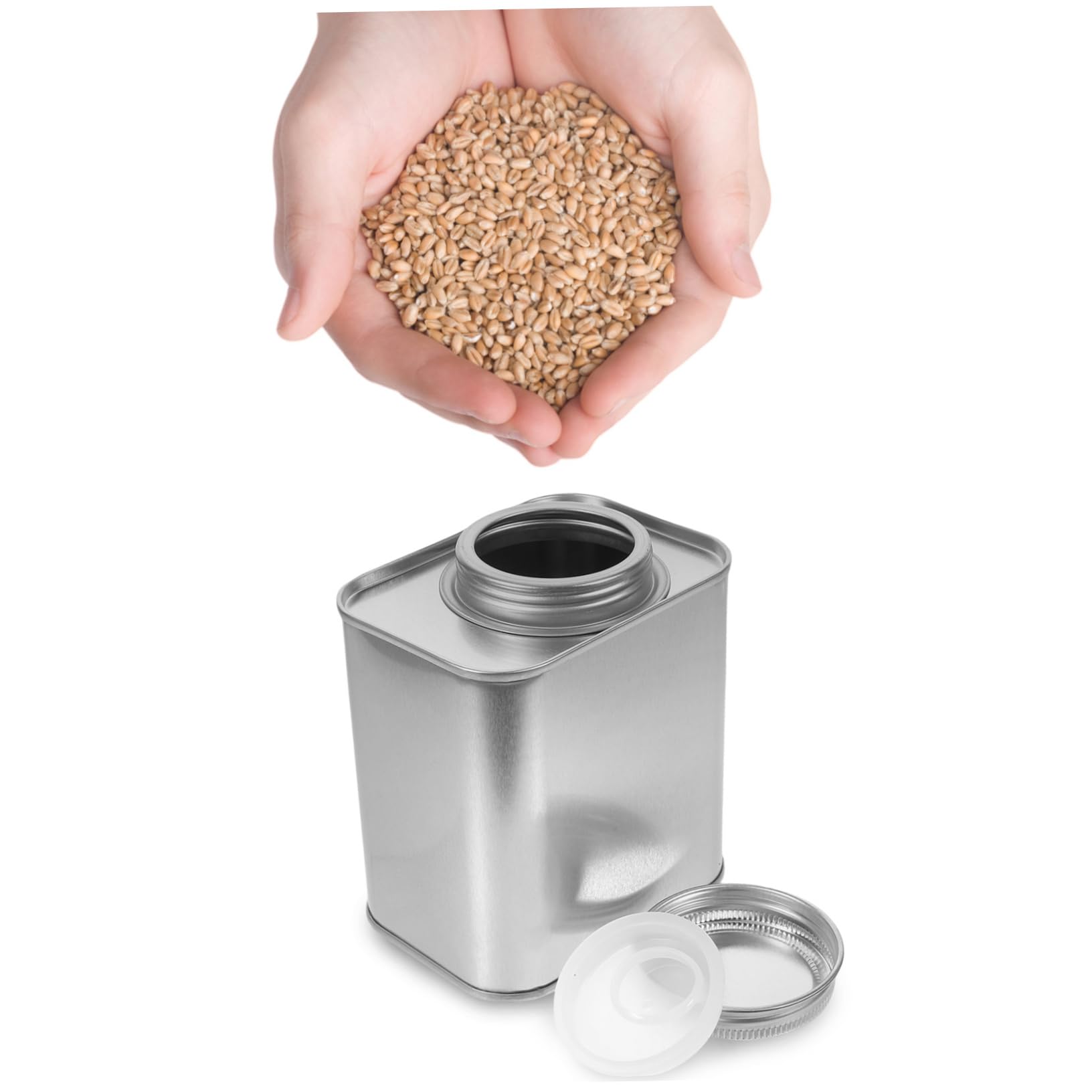 COLLBATH 4 Stück Kaffeebehälter Luftdicht 180–200g Weißblech Silber