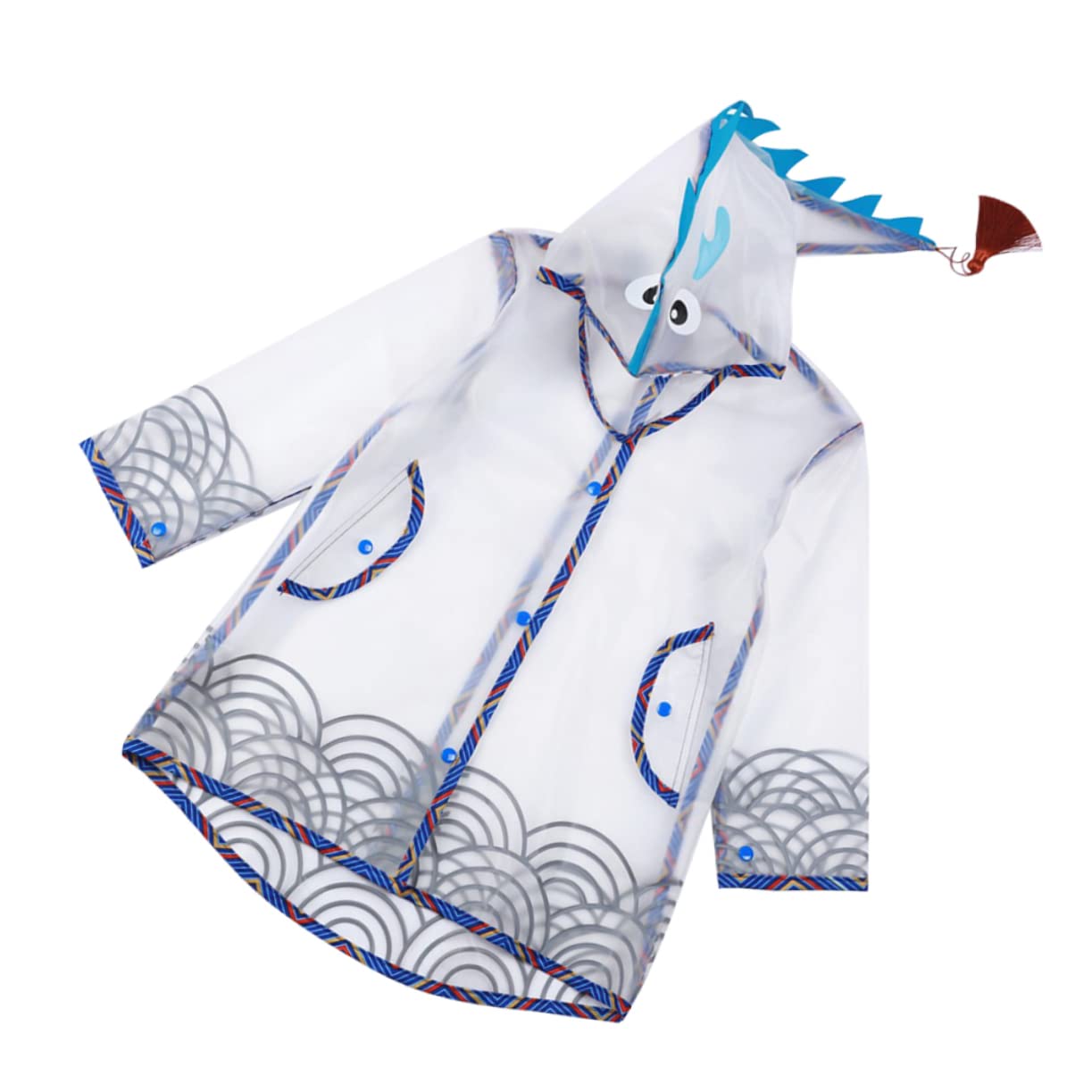 Holibanna Practical Rainwear for Kids Waterproof Raincoat Dragon Design Lightweight and Fashionable Rain Suit