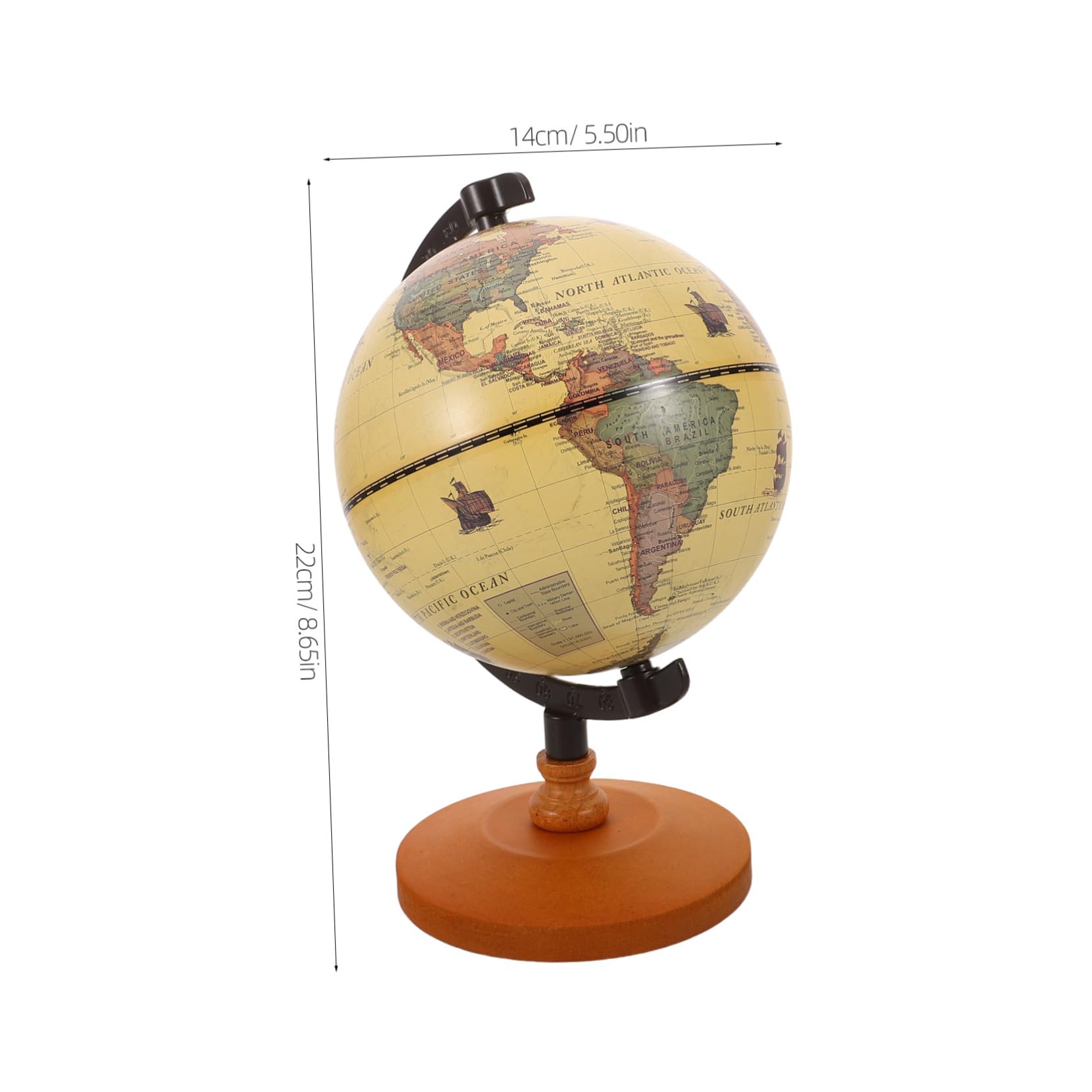 Vintage-weltkugel Für Den Schreibtisch: Elegante -skulptur Als Dekoration Mit Ständer Für Zuhause Oder Büro – Geographie-lernhilfe Für Die Schule
