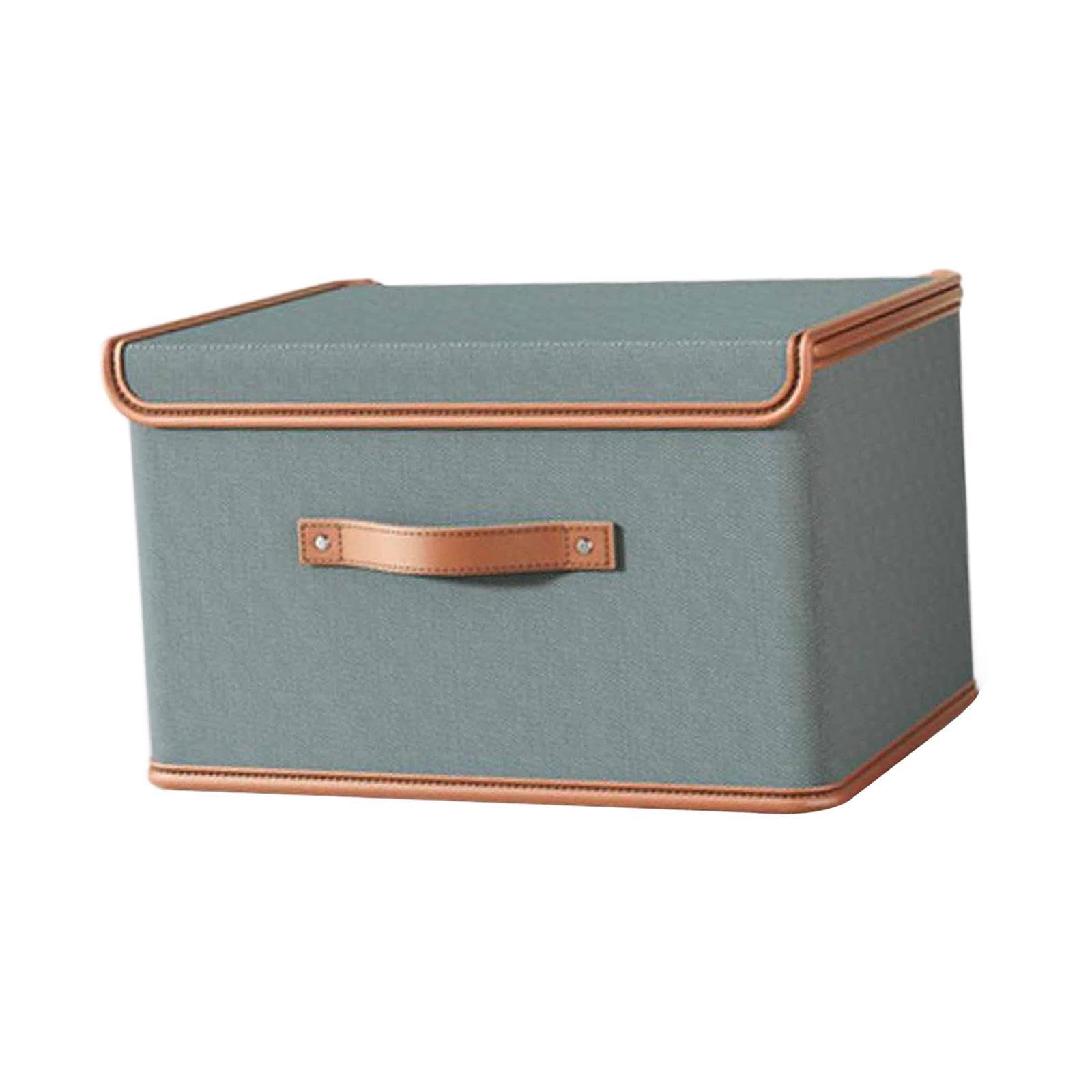Twisaxc Gray Storage Basket Lidded Storage Bin With Handle Organizing Home Office Supplies And Essentials Which Can Store Clothes Lidded Bin With Lid And Handle, 50X35x31cm